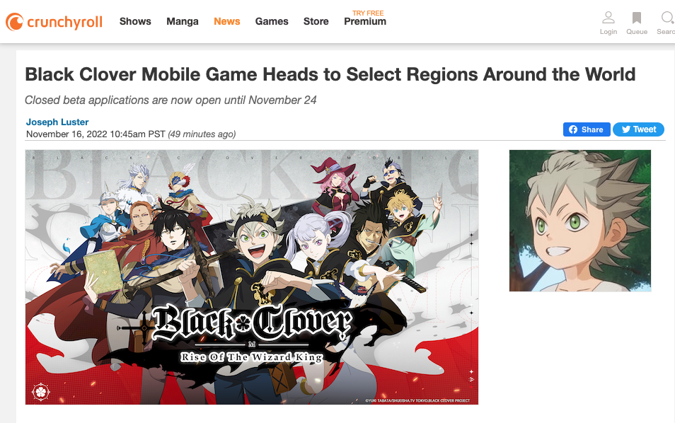 Crunchyroll announcement coverage