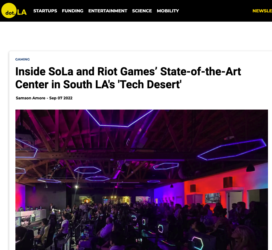 Dot LA coverage of a Riot Games partnership